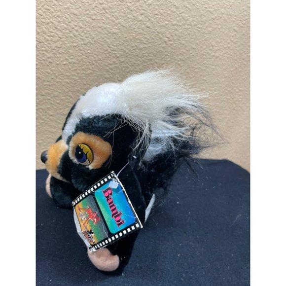 Vintge Disney Bambi Flower Skunk Plush Tags New Old Stock - Picture 2 of 7